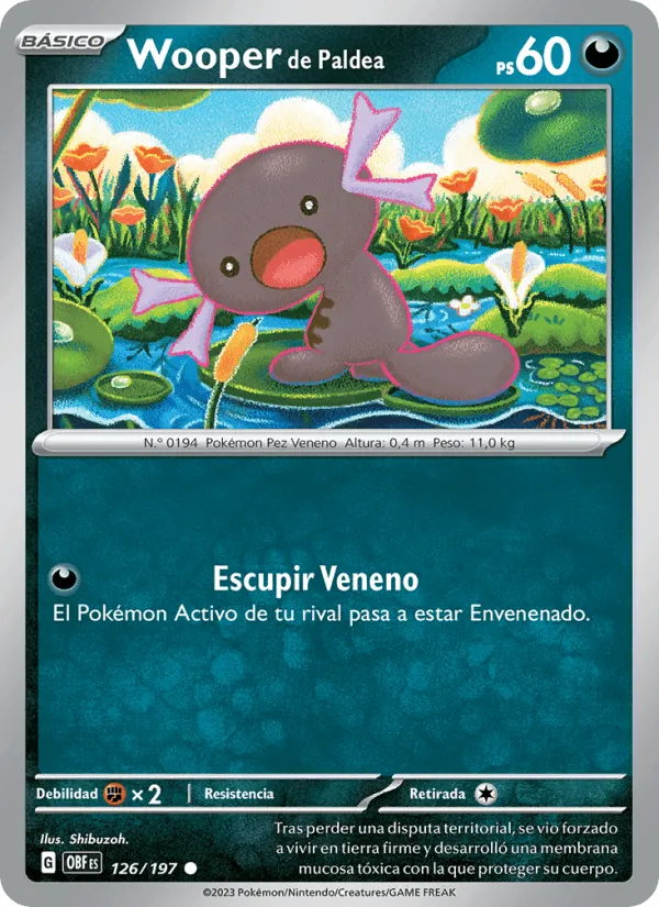Wooper de Paldea · Llamas Obsidianas 126/197