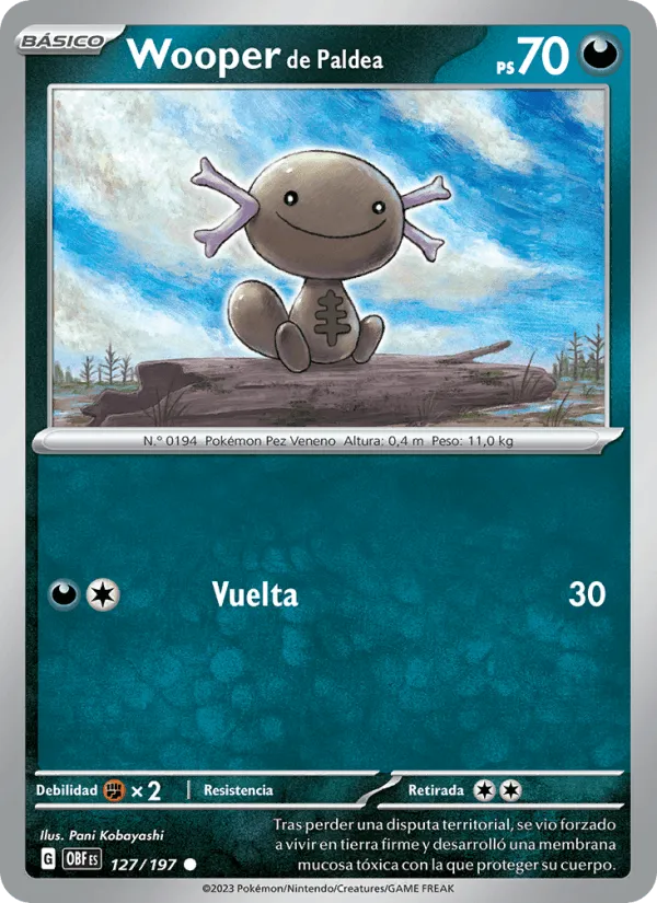 Wooper de Paldea · Llamas Obsidianas 127/197