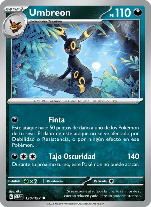 Umbreon · Llamas Obsidianas 130/197