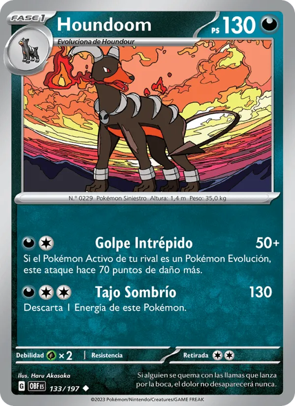 Houndoom · Llamas Obsidianas 133/197