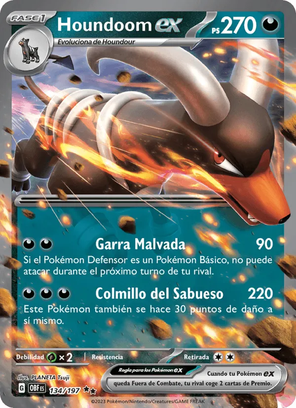 Houndoom ex · Llamas Obsidianas 134/197
