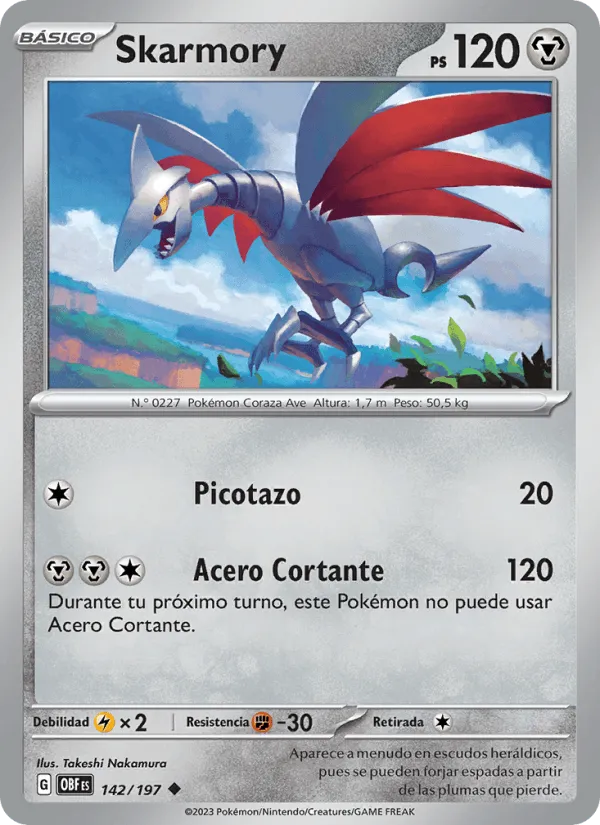 Skarmory · Llamas Obsidianas 142/197