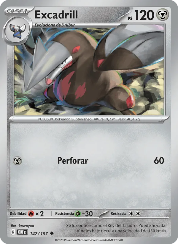 Excadrill · Llamas Obsidianas 147/197