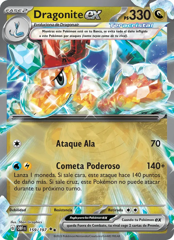 Dragonite ex · Llamas Obsidianas 159/197