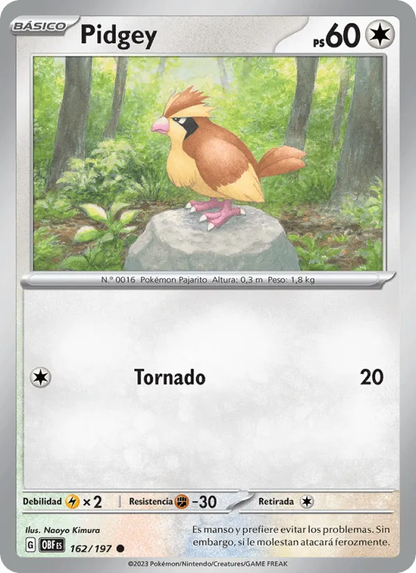 Pidgey · Llamas Obsidianas 162/197