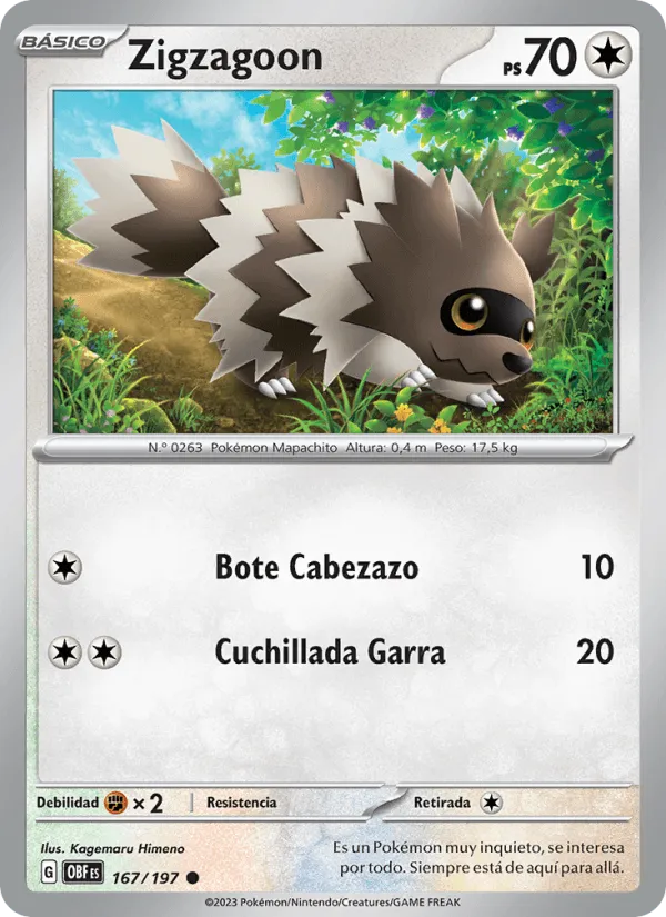Zigzagoon · Llamas Obsidianas 167/197