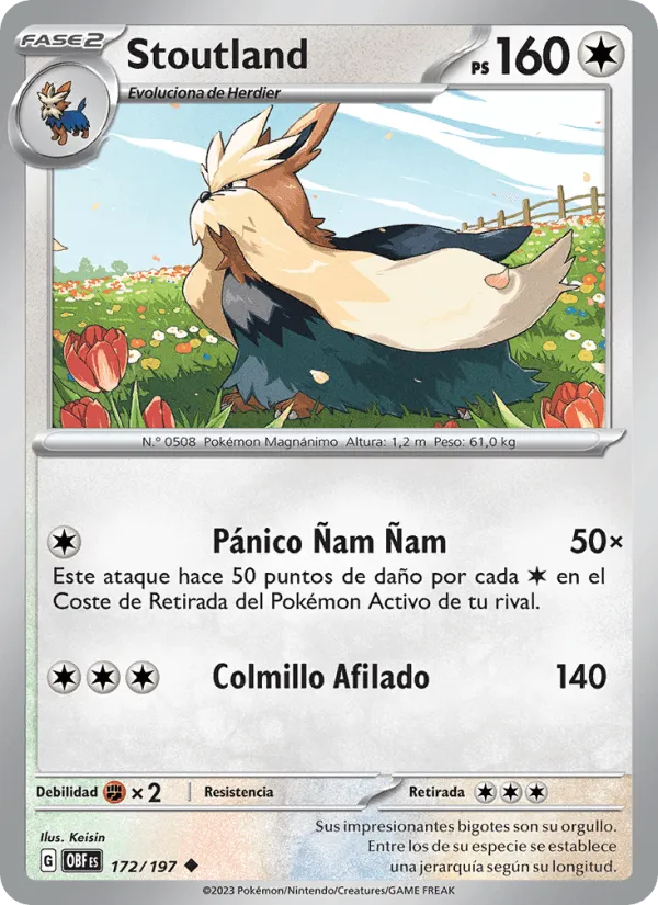 Stoutland · Llamas Obsidianas 172/197
