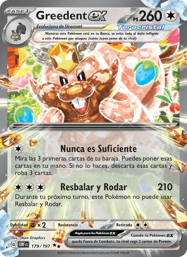 Greedent ex · Llamas Obsidianas 179/197