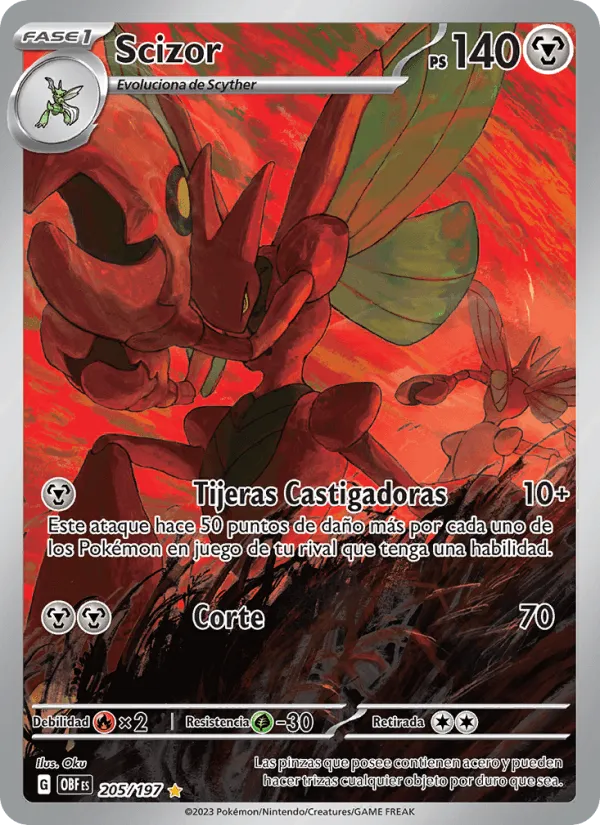 Scizor · Llamas Obsidianas 205/197