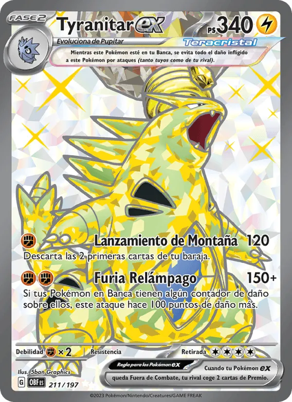 Tyranitar ex · Llamas Obsidianas 211/197