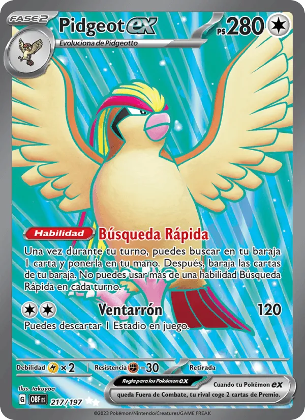 Pidgeot ex · Llamas Obsidianas 217/197