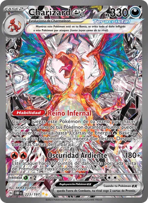 Charizard ex · Llamas Obsidianas 223/197