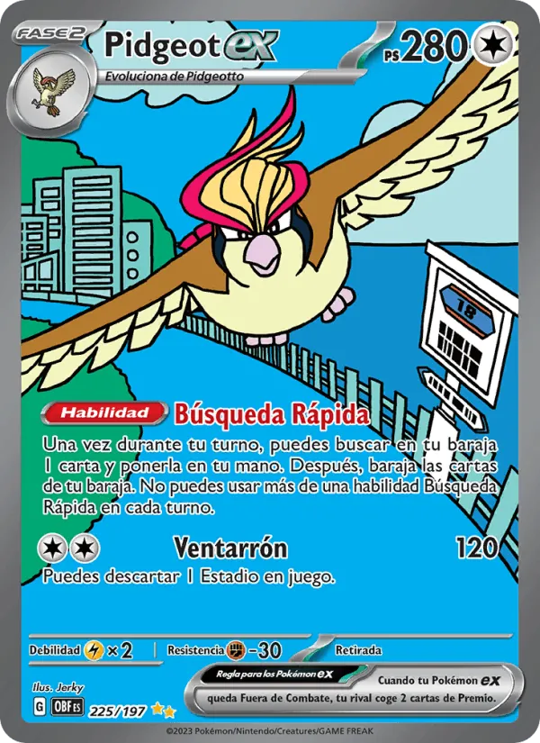 Pidgeot ex · Llamas Obsidianas 225/197
