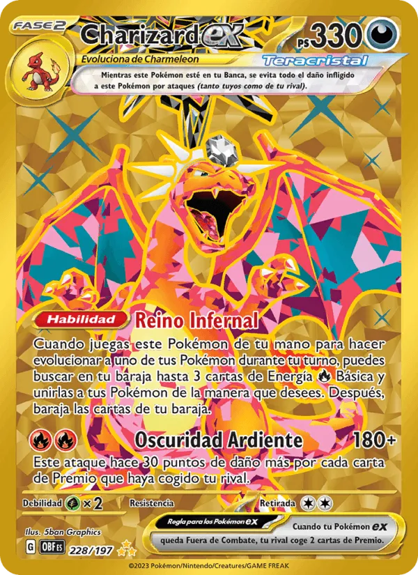 Charizard ex · Llamas Obsidianas 228/197