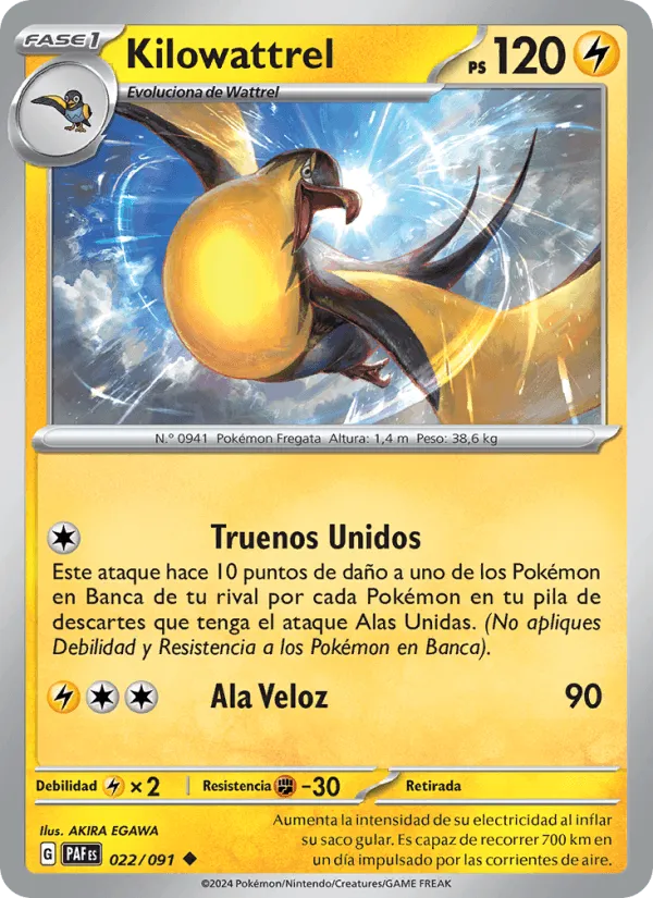 Kilowattrel · Destinos de Paldea 022/91