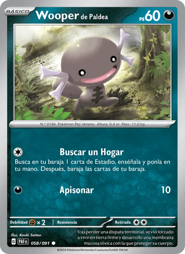 Wooper de Paldea · Destinos de Paldea 058/91