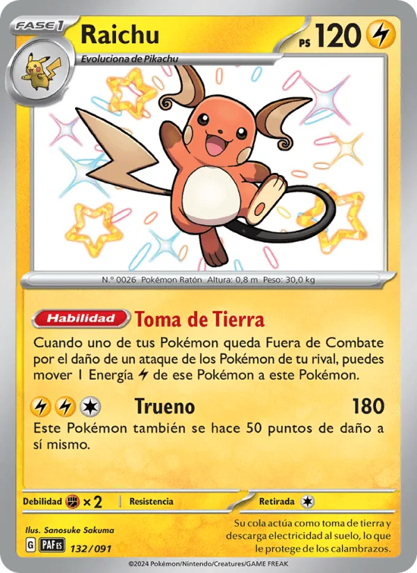 Raichu · Destinos de Paldea 132/91