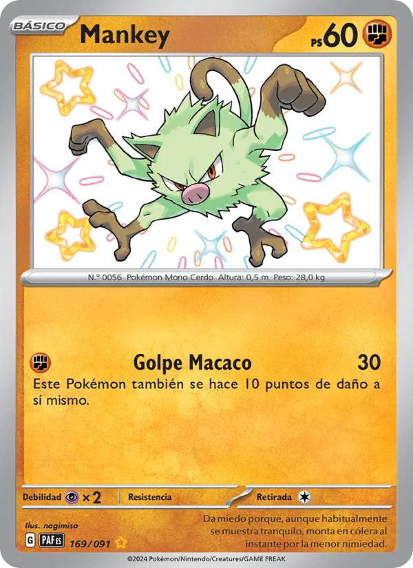 Mankey · Destinos de Paldea 169/91