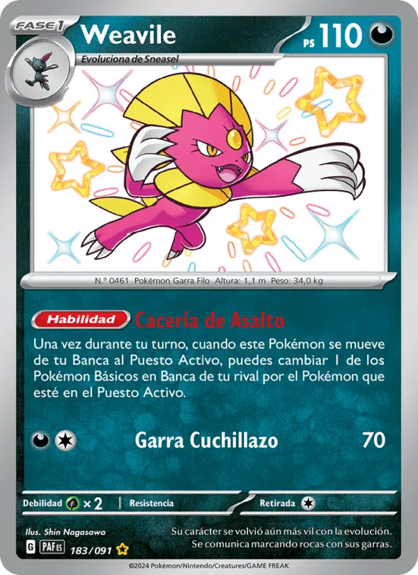 Weavile · Destinos de Paldea 183/91