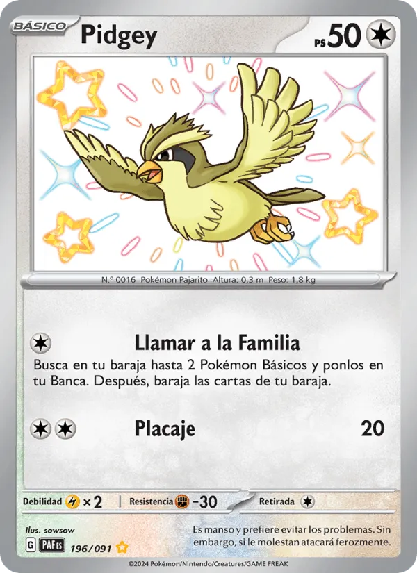 Pidgey · Destinos de Paldea 196/91