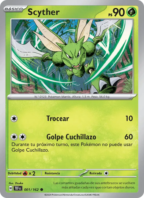 Scyther · Fuerzas Temporales 001/162