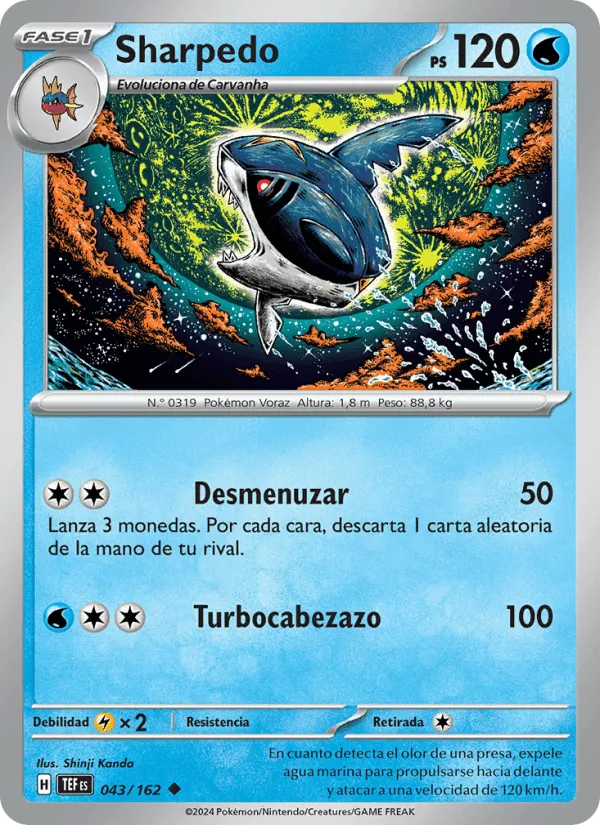 Sharpedo · Fuerzas Temporales 043/162