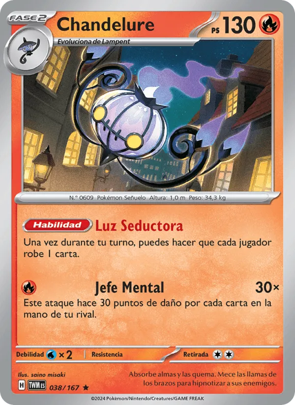 Chandelure · Mascarada Crepuscular 038/167