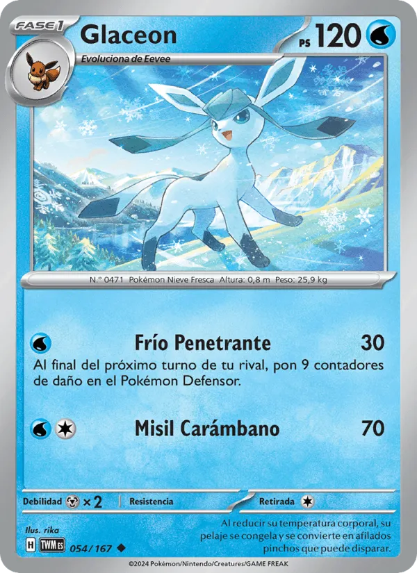 Glaceon · Mascarada Crepuscular 054/167