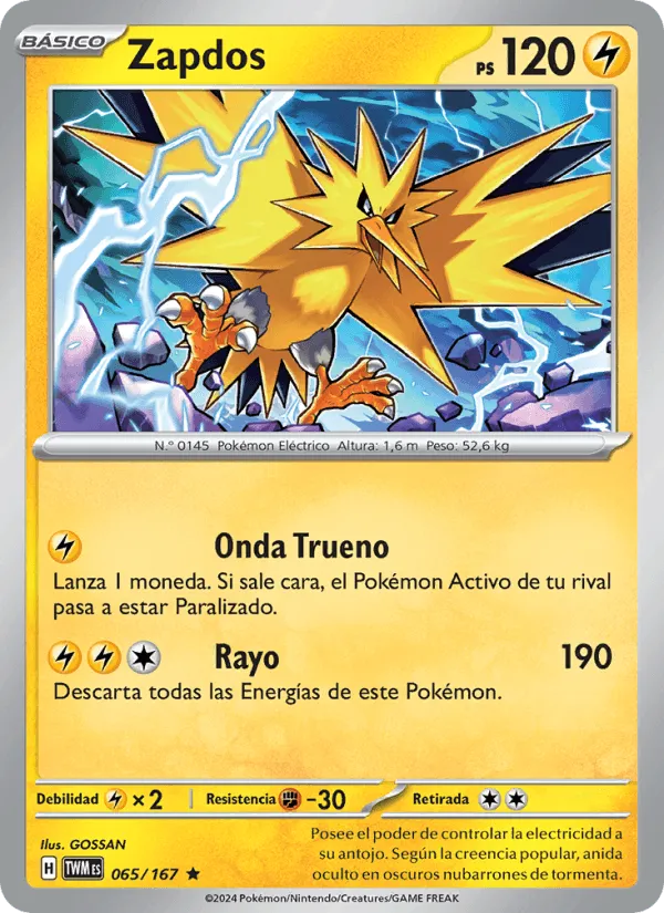 Zapdos · Mascarada Crepuscular 065/167