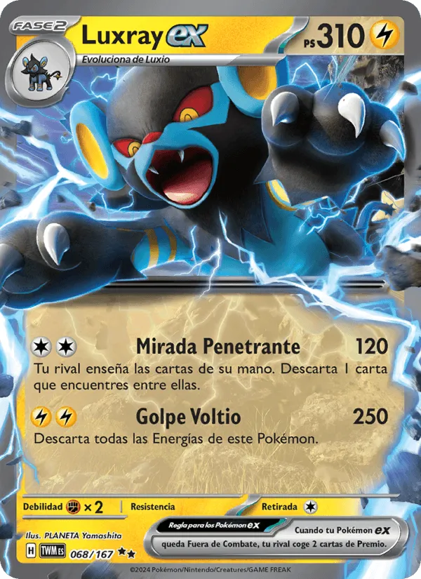 Luxray ex · Mascarada Crepuscular 068/167