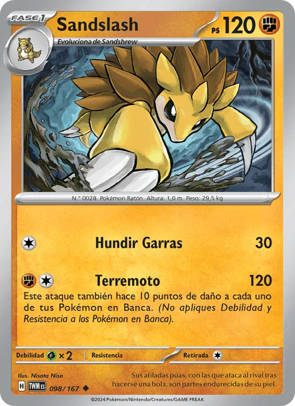 Sandslash · Mascarada Crepuscular 098/167