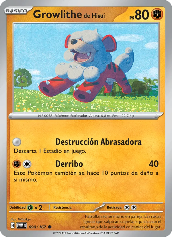 Growlithe de Hisui · Mascarada Crepuscular 099/167