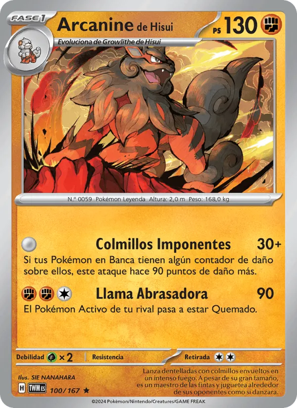 Arcanine de Hisui · Mascarada Crepuscular 100/167