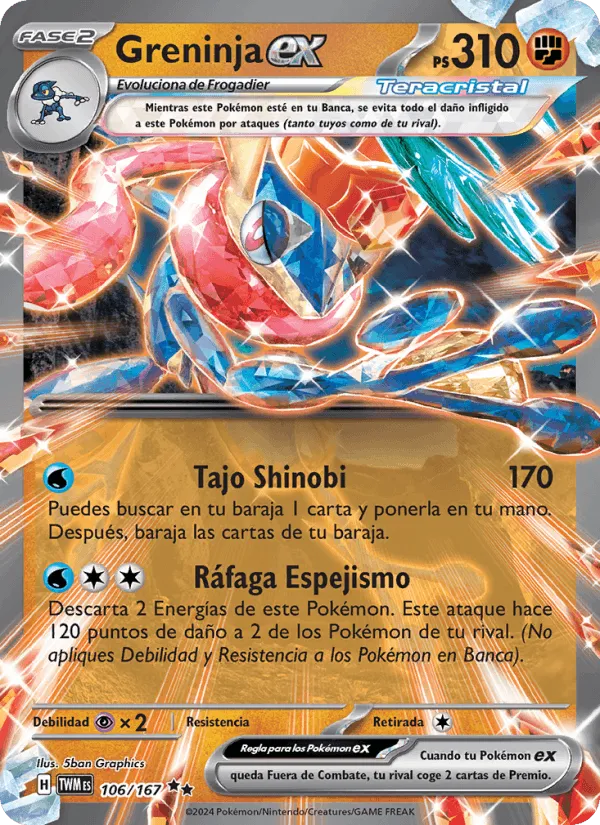 Greninja ex · Mascarada Crepuscular 106/167