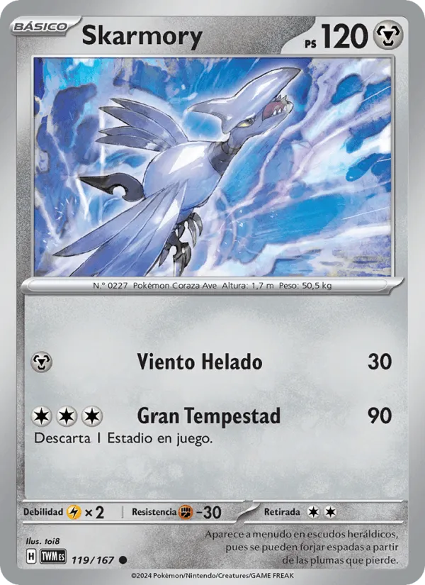 Skarmory · Mascarada Crepuscular 119/167