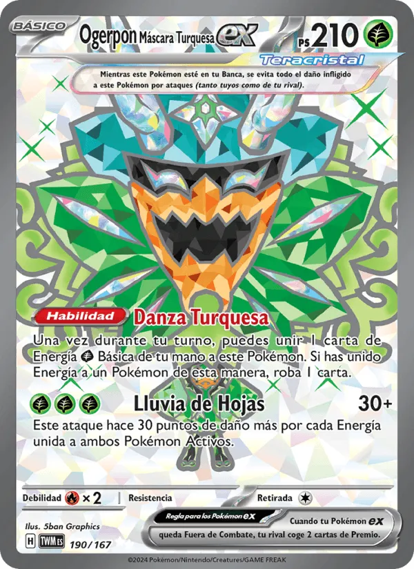 Ogerpon Máscara Turquesa ex · Mascarada Crepuscular 190/167