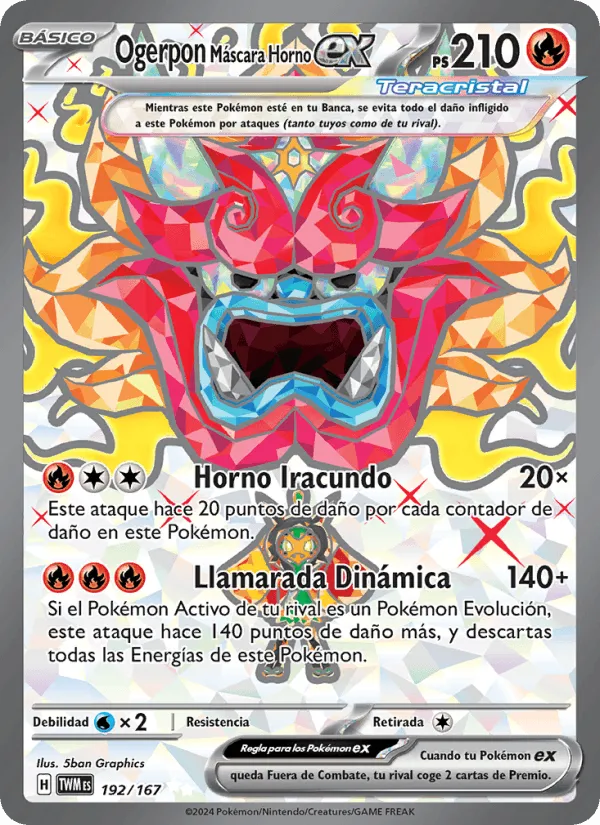Ogerpon Máscara Horno ex · Mascarada Crepuscular 192/167