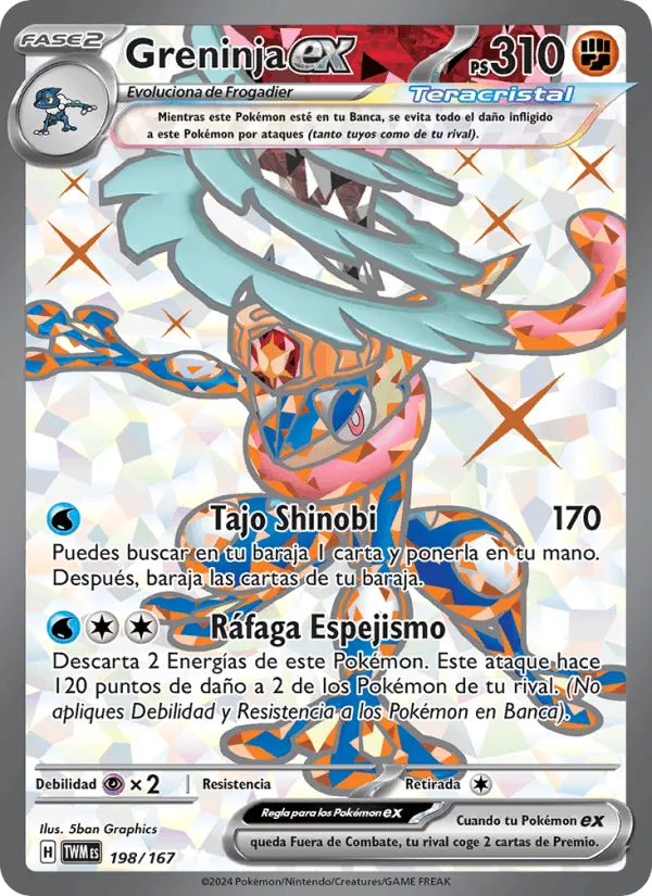 Greninja ex · Mascarada Crepuscular 198/167