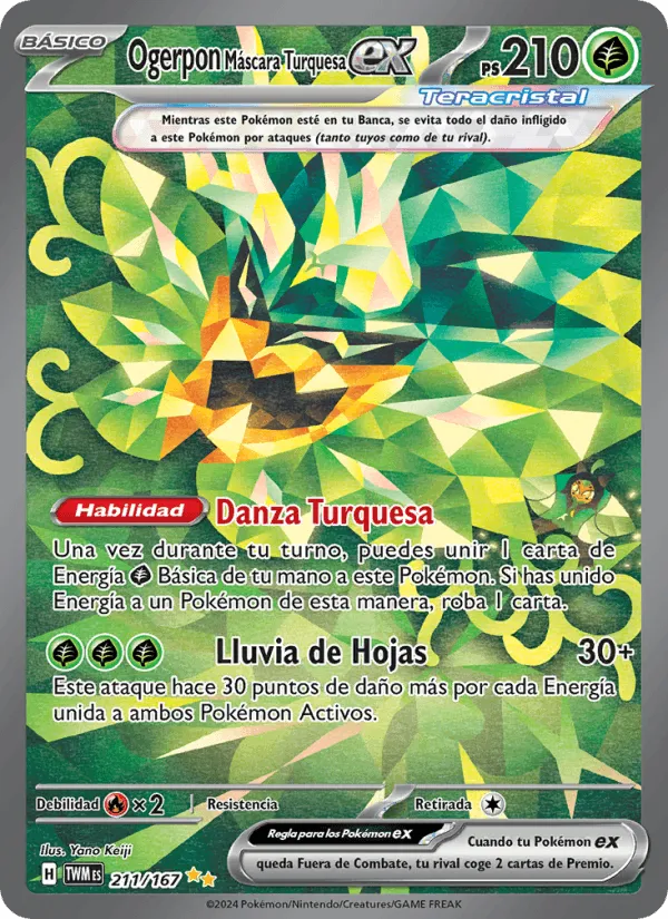 Ogerpon Máscara Turquesa ex · Mascarada Crepuscular 211/167