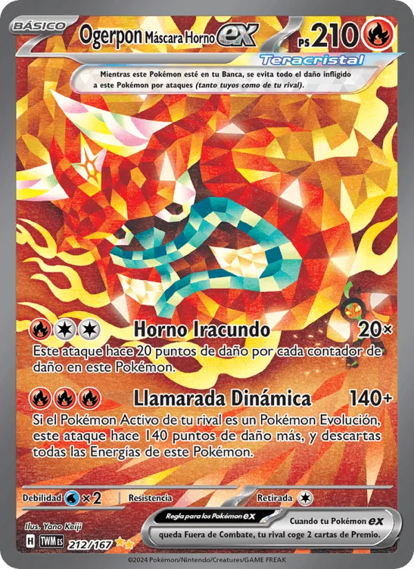 Ogerpon Máscara Horno ex · Mascarada Crepuscular 212/167
