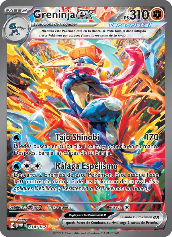 Greninja ex · Mascarada Crepuscular 214/167