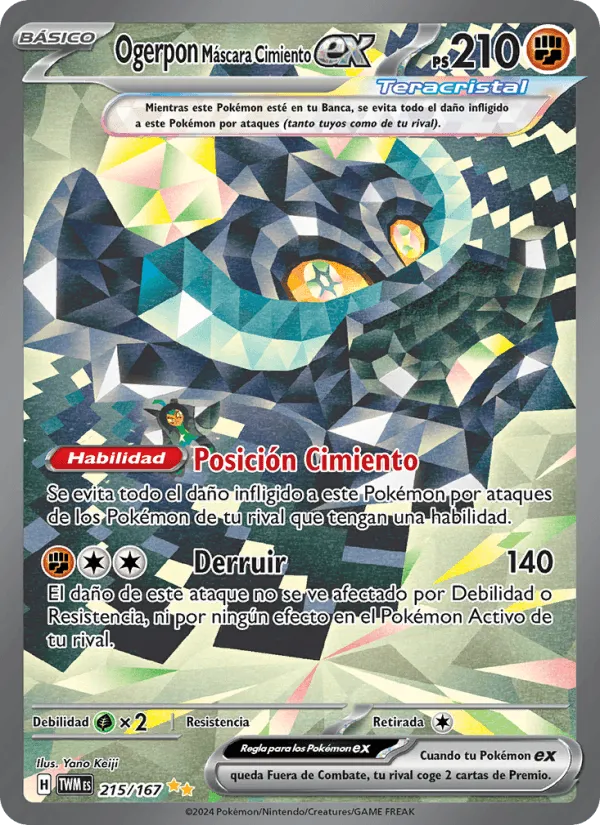 Ogerpon Máscara Cimiento ex · Mascarada Crepuscular 215/167