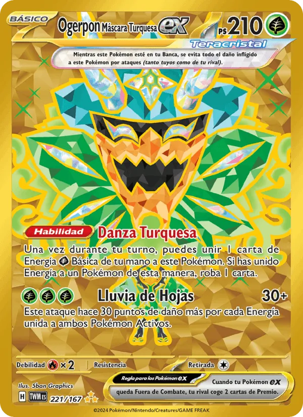 Ogerpon Máscara Turquesa ex · Mascarada Crepuscular 221/167