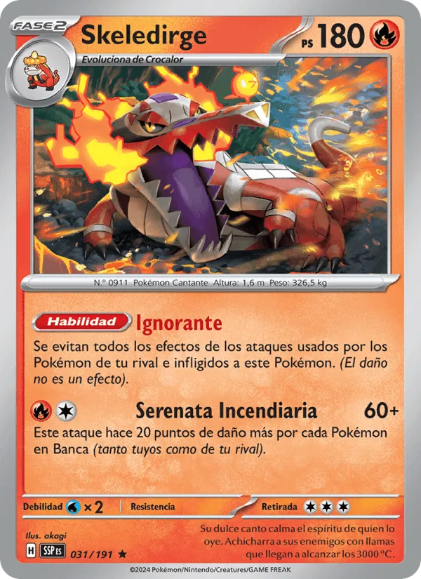 Skeledirge · Chispas Fulgurantes 031/191