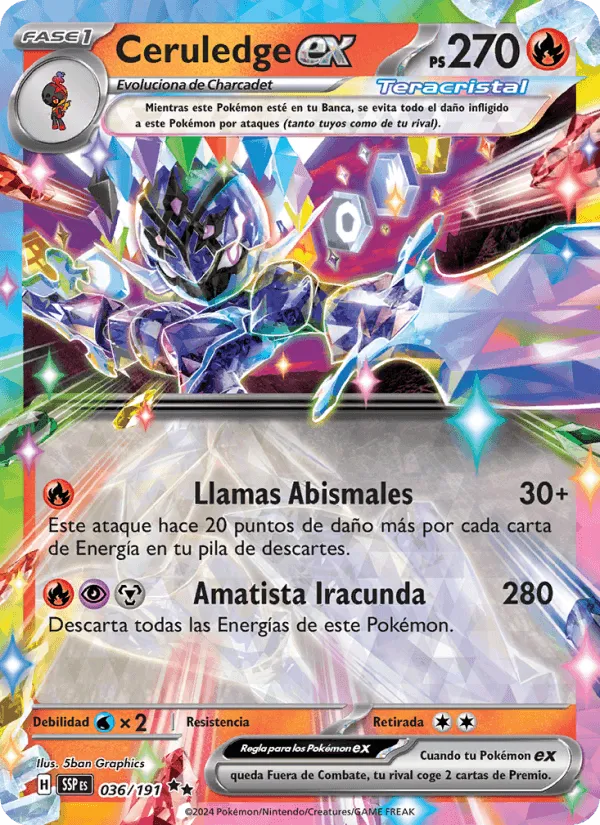 Ceruledge ex · Chispas Fulgurantes 036/191