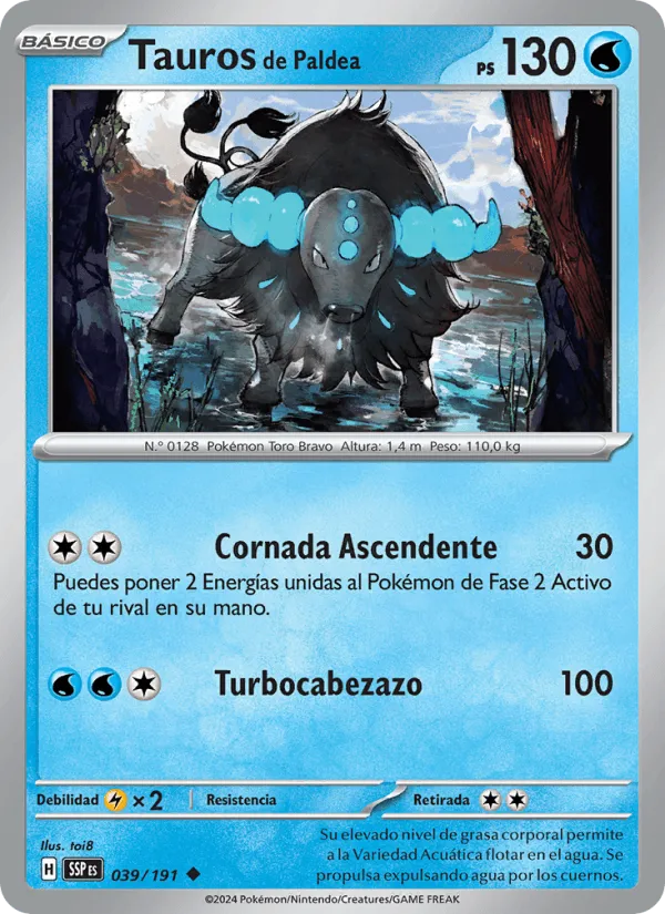 Tauros de Paldea · Chispas Fulgurantes 039/191