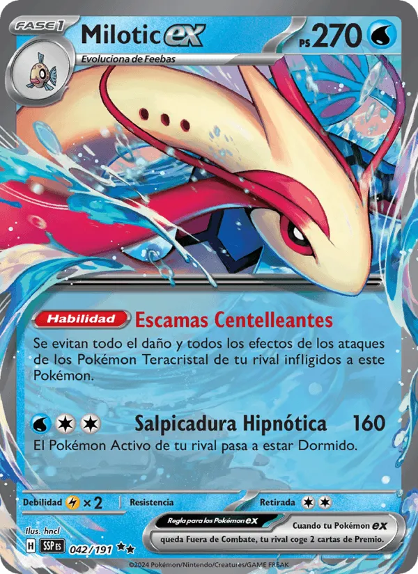 Milotic ex · Chispas Fulgurantes 042/191