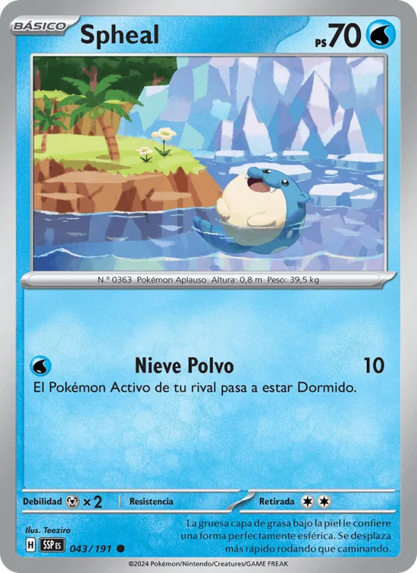 Spheal · Chispas Fulgurantes 043/191