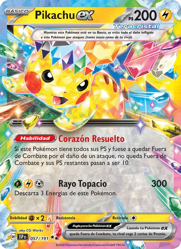Pikachu ex · Chispas Fulgurantes 057/191