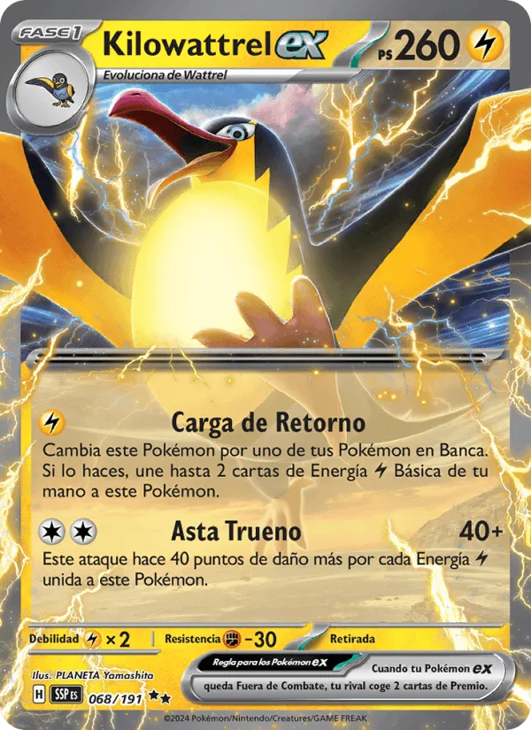 Kilowattrel ex · Chispas Fulgurantes 068/191